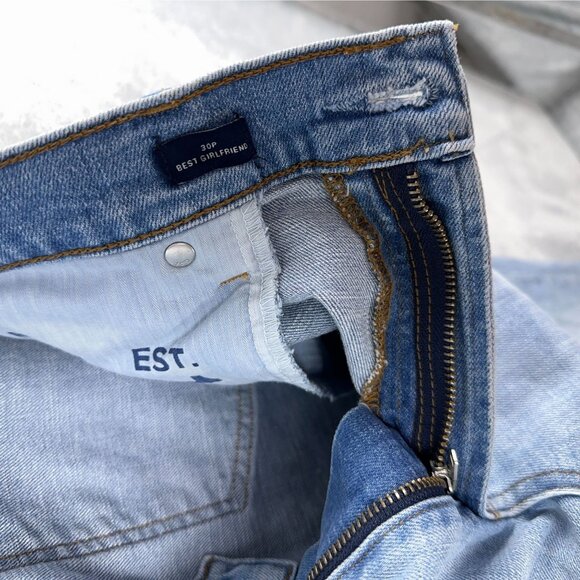 Gap Best Girlfriend Skinny Jeans Denim Womens Size 30 Petite Distressed Blue - Picture 6 of 14